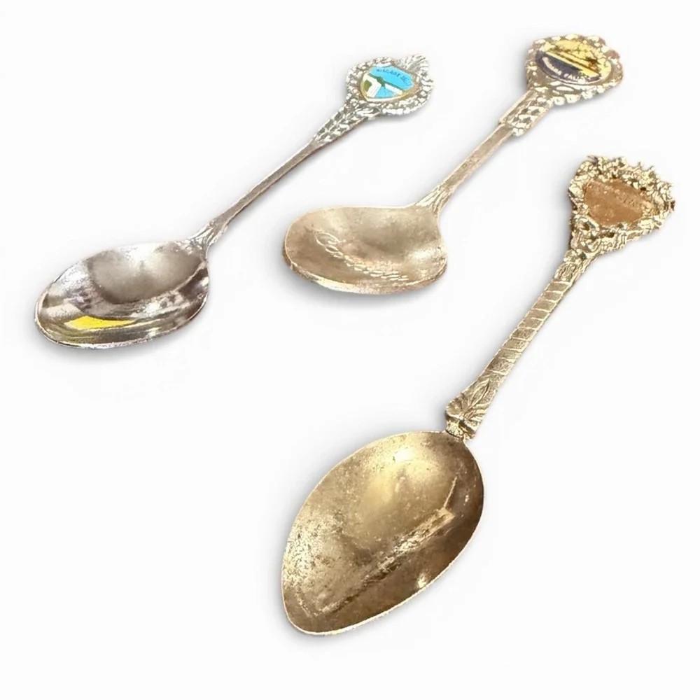 Vintage Souvenir Spoon Lot‎ of (3) – Niagara Falls Canada & USA
